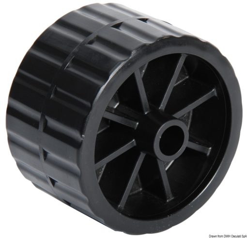 Side roller, black 75 mm Ø hole 15 mm - Artnr: 02.029.07 11
