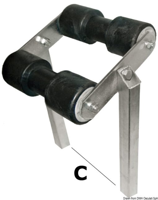Central swinging roller pipe section 30 x 30 mm - Artnr: 02.030.30 3