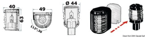Utility 88 black/white stern navigation light - Artnr: 11.412.14 3
