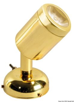 Articulated spotlight polished brass 1 x 1 W HD - Artnr: 13.900.02 7