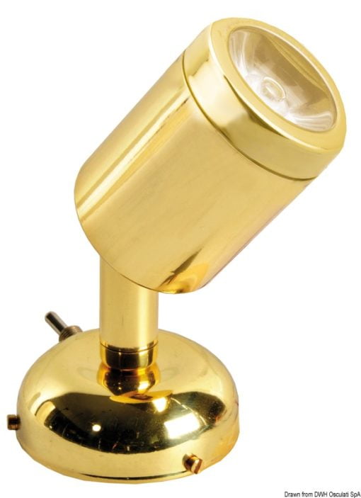 Articulated spotlight polished brass 1 x 1 W HD - Artnr: 13.900.02 4
