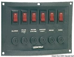 Vertical control panel w. 3 switches + horn - Artnr: 14.103.35 10