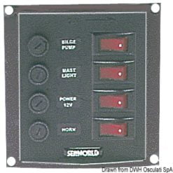 Vertical control panel w. 6 switches - Artnr: 14.103.31 10