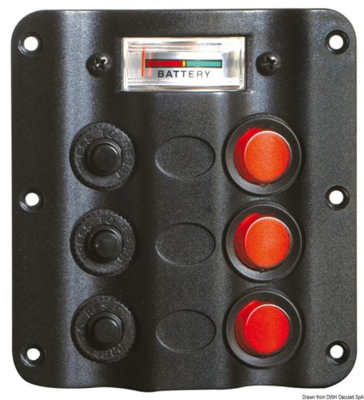 Wave electric control panel 5 + 12 V voltmeter - Artnr: 14.104.07 7