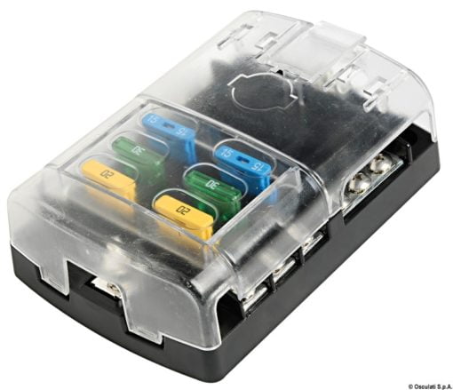 Polycarbonate fuse holder box 12 seats - Artnr: 14.183.12 6