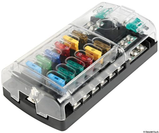 Resettable fuse holder box 12 housings - Artnr: 14.183.32 6