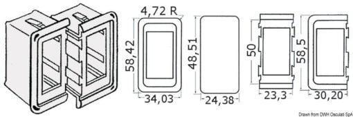 Plastic bezel for switch, right/left insert - Artnr: 14.197.31 3