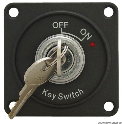 ON-OFF switch w/key and LED warning light - Artnr: 14.386.09 3