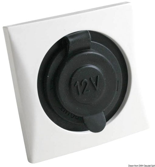 Watertight lighter power socket, black - Artnr: 14.491.11 5