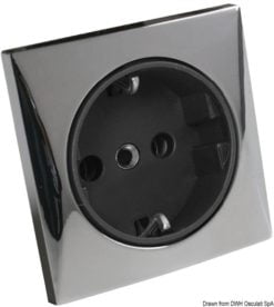 AC socket 220V Schuko type black - Artnr: 14.492.11 8