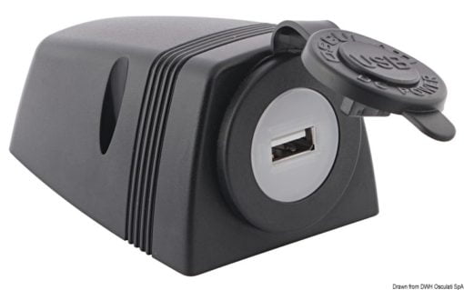 Lighter plug + double USB socket white - Artnr: 14.516.12 6