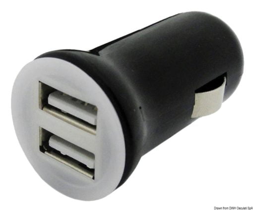 Double USB adapter + micro USB + current plug 8 A - Artnr: 14.517.12 9