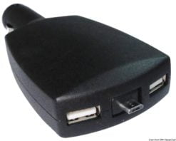 Double articulated plug w. USB connection - Artnr: 14.517.14 13