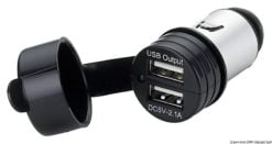 Double USB adapter + micro USB + current plug 8 A - Artnr: 14.517.12 10