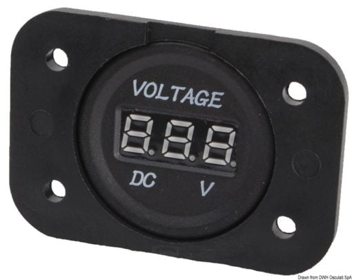 Digital voltmeter and ammeter, p. outlet 12V, USB - Artnr: 14.517.28 9