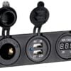 Digital voltm, power outlet, dual USB port recess - Artnr: 14.517.23 2