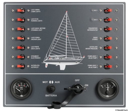 Control panel thermo-magnetic switches sailboat - Artnr: 14.809.01 3