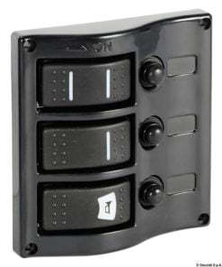 Control panel 5 flush rocker switches mahogany - Artnr: 14.844.05 11