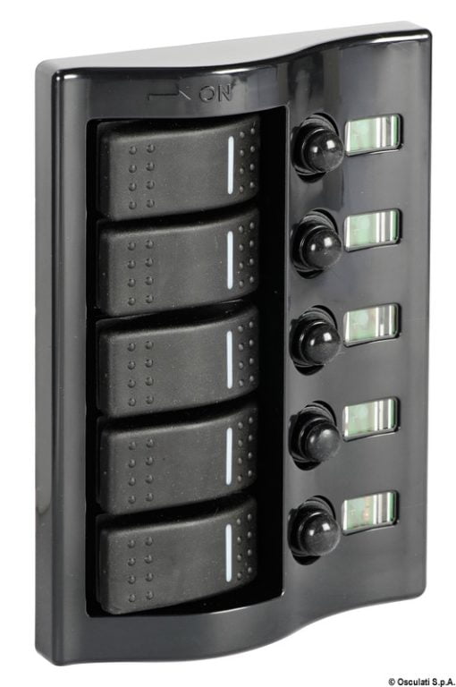 Control panel 9 flush rocker switches pol.graphite - Artnr: 14.843.09 6