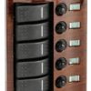 Control panel 5 flush rocker switches mahogany - Artnr: 14.844.05 2
