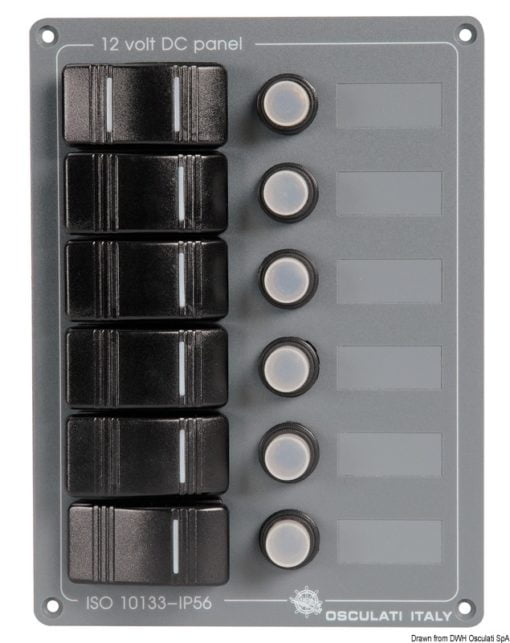 6-switche aluminium vertical panel - Artnr: 14.845.06 3