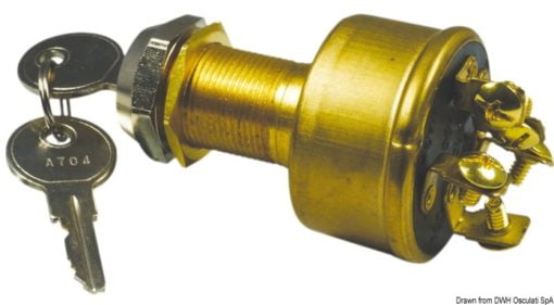 Watertight ignition key 5 positions brass - Artnr: 14.918.30 3