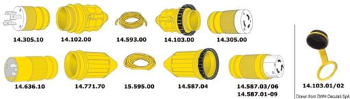 Watertight cap for 14.636.10 yellow PVC - Artnr: 14.771.70 3