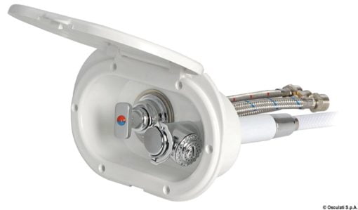 Oval shower box white PVC hose 4 m Rear shower outlet - Artnr: 15.240.02 3