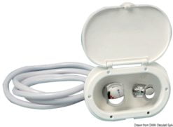 Oval shower box white PVC hose 4 m Rear shower outlet - Artnr: 15.240.02 8