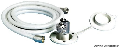 Push button shower chromed finish PVC hose 4 m Flat mounting - Artnr: 15.244.01 5