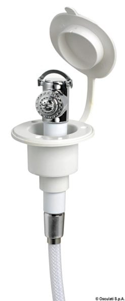 Push button shower chromed finish PVC hose 4 m Flat mounting - Artnr: 15.244.01 6
