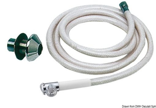 Push button shower white PVC hose 2.5 m - Artnr: 15.254.00 3