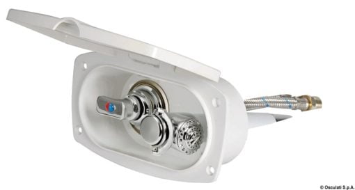 New Edge shower box cream PVC hose 4 mm Rear shower outlet - Artnr: 15.257.42 5