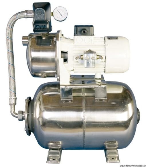 CEM fresh water pump w. 20l-SS tank 12 V 50 l/min - Artnr: 16.062.12 3
