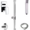 Square shower rail w/water tap V.2 with grey PVC - Artnr: 17.004.06 1