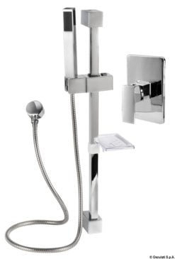 Square shower rail w/water tap V.2 with grey PVC - Artnr: 17.004.06 5