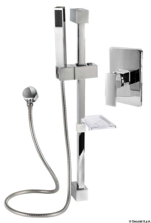 Square shower rail w/water tap V.2 with grey PVC - Artnr: 17.004.06 4