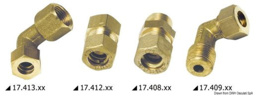 Brass comprssion joint female straight 10mm x 1/4“ - Artnr: 17.412.02 3