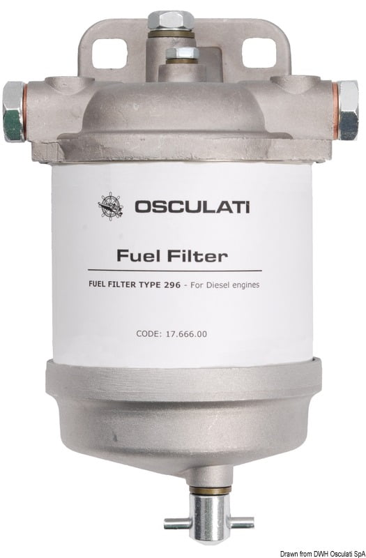 Diesel filter CAV 296 w/water drain - Artnr: 17.666.00 | De Twee Kapiteins