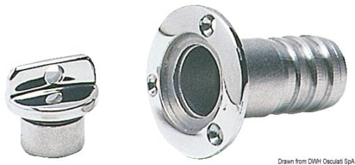 Bilge drain plug AISI 316 mirror polished 48 mm - Artnr: 18.347.00 3