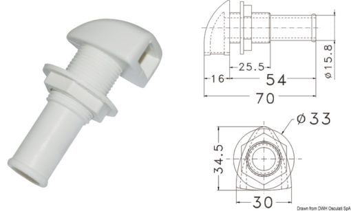 Plastic vent hose adaptor Ø 16 mm - Artnr: 20.283.00 3