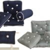 Cotton cushion w/backrest grey 430 x 750 mm - Artnr: 24.430.26 1