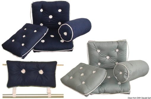Cotton cushion w/backrest grey 430 x 750 mm - Artnr: 24.430.26 3