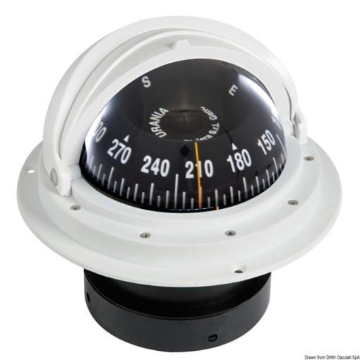 RIVIERA compass 4“ enveloping opening white/black front view - Artnr: 25.028.19 3