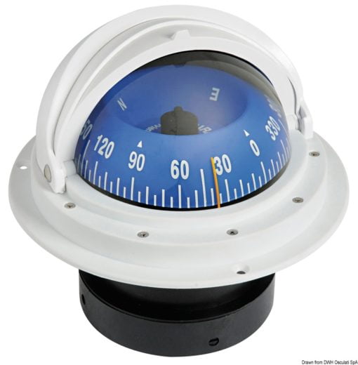 RIVIERA compass 4“ enveloping opening white/blue front view - Artnr: 25.028.21 3