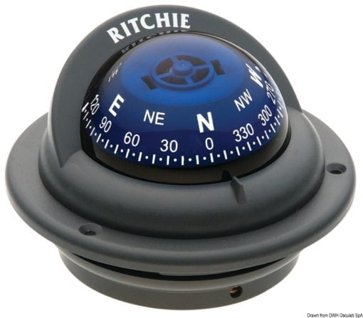 RITCHIE Trek external compass 2“1/4 grey/blue - Artnr: 25.080.13 9