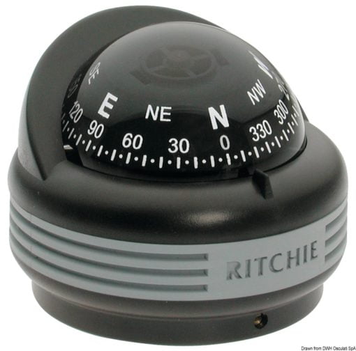 RITCHIE Trek external compass 2“1/4 grey/blue - Artnr: 25.080.13 8
