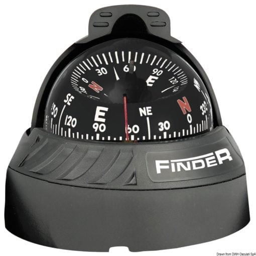 Finder compass 2“5/8 w/bracket black/black - Artnr: 25.171.01 5