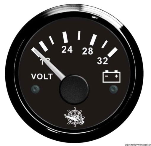 Voltmeter 8/16 V black/black - Artnr: 27.320.14 8