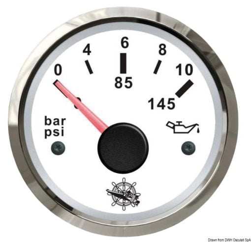 Oil pressure indicator 0/10 bar white/glossy - Artnr: 27.322.11 3